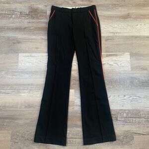 Marc Jacobs Black Wool Pants Orange Trim Size 4 Tailored Wide Leg Trousers